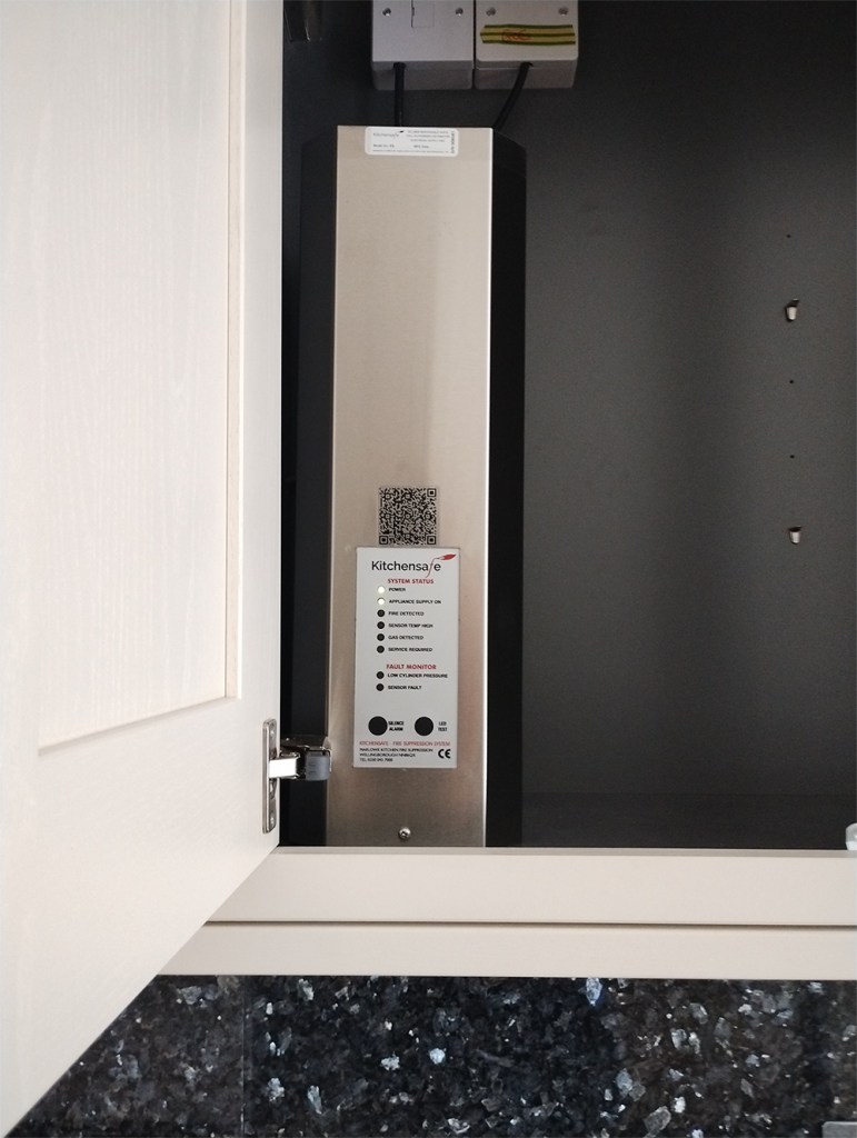 Residential Kitchen Fire Suppression Kitchensafe with QR code